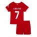 Liverpool Luis Diaz #7 Replika Babykläder Hemma matchkläder barn 2023-24 Korta ärmar (+ Korta byxor)